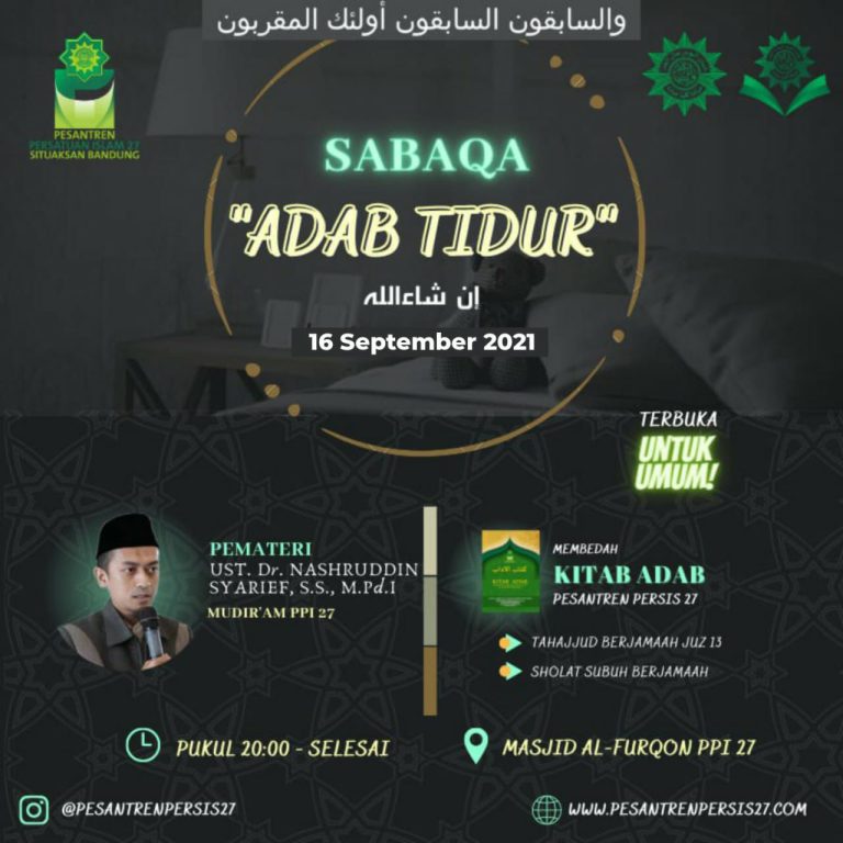 Sabaqo – Adab Tidur