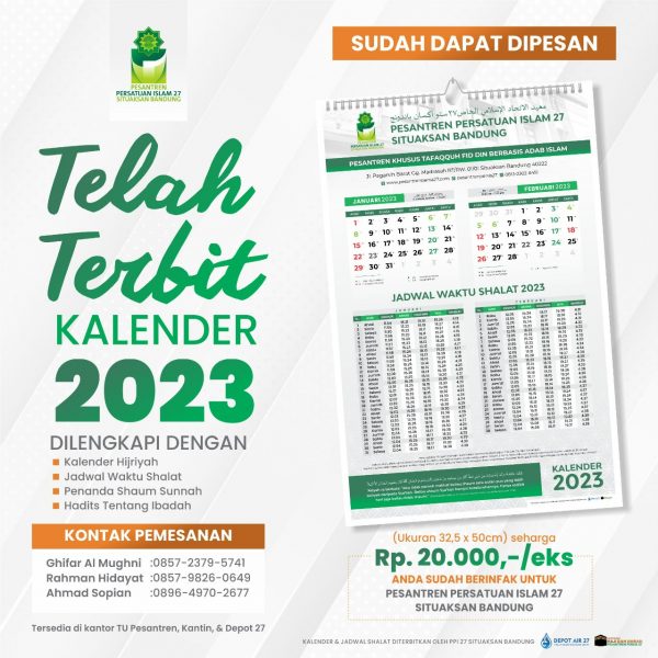 TELAH TERBIT KALENDER 2023 PESANTREN PERSIS 27