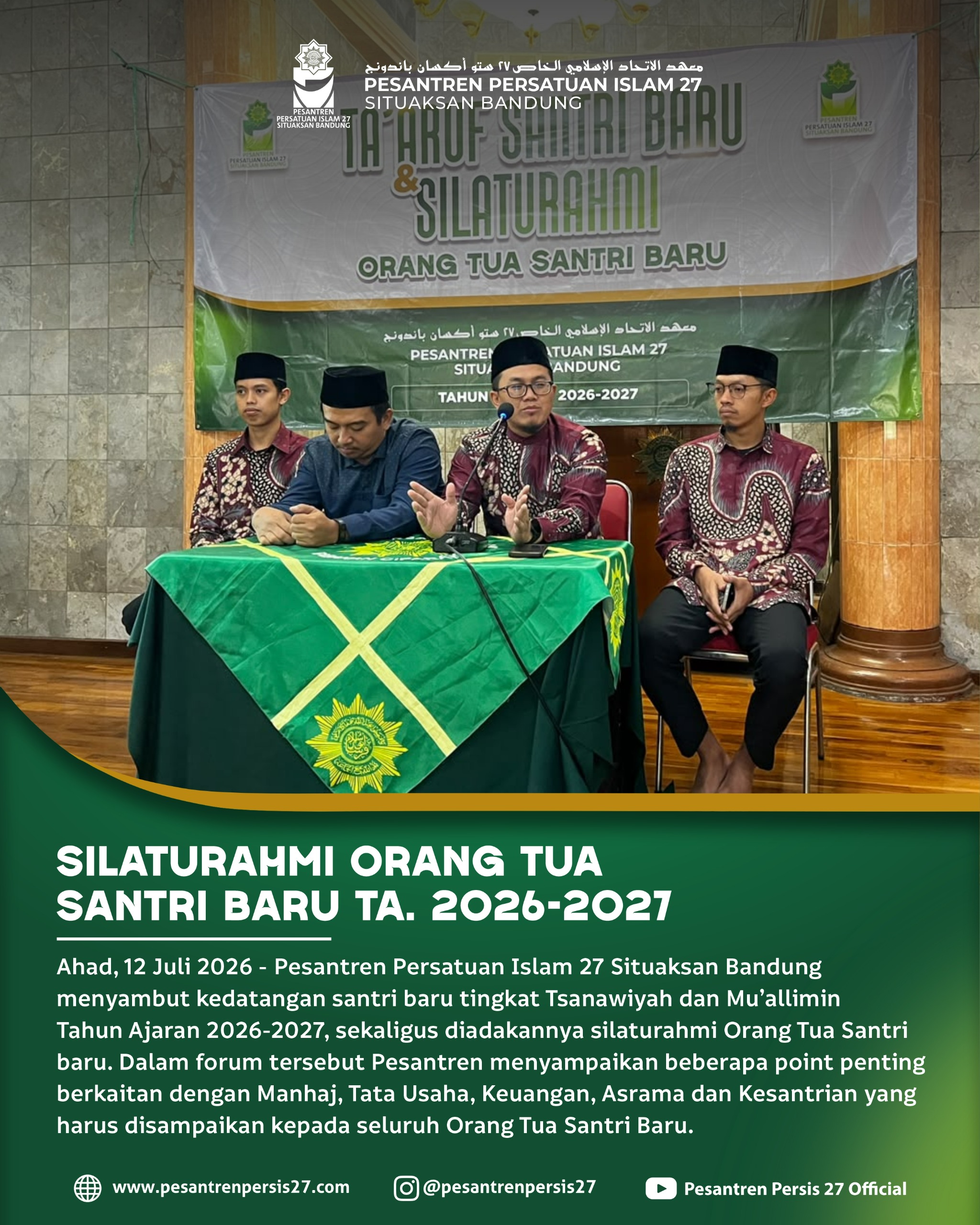 SILATURAHMI ORANG TUA SANTRI BARU TA. 2026-2027