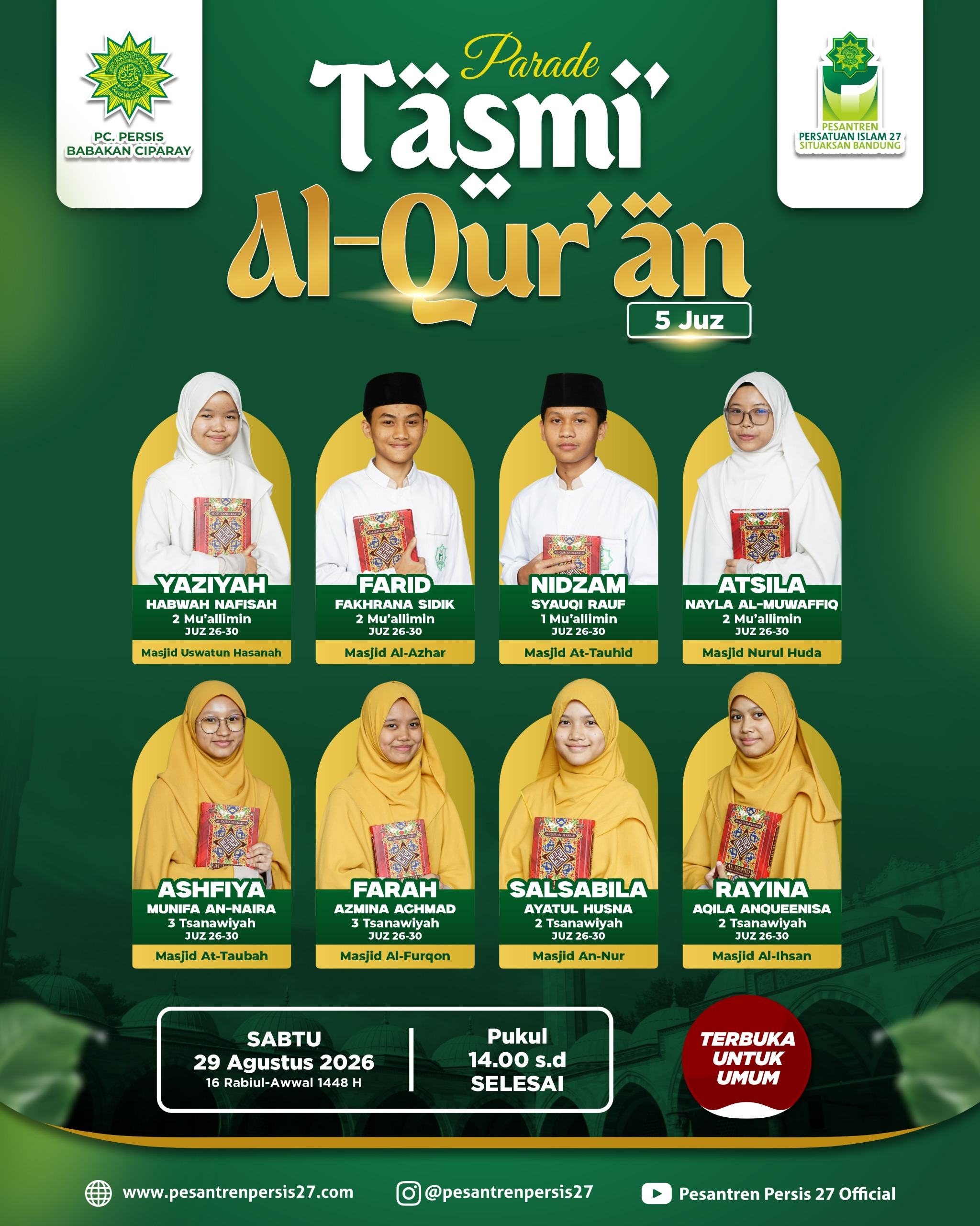 Parade Tasmi’ Al-Qur’an 5 Juz: Lantunan Suci Santri Pesantren PERSIS 27 Situaksan