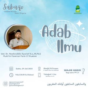 Semalam Bersama Adab dan Al-Quran (SABAQA), 29/07/23
