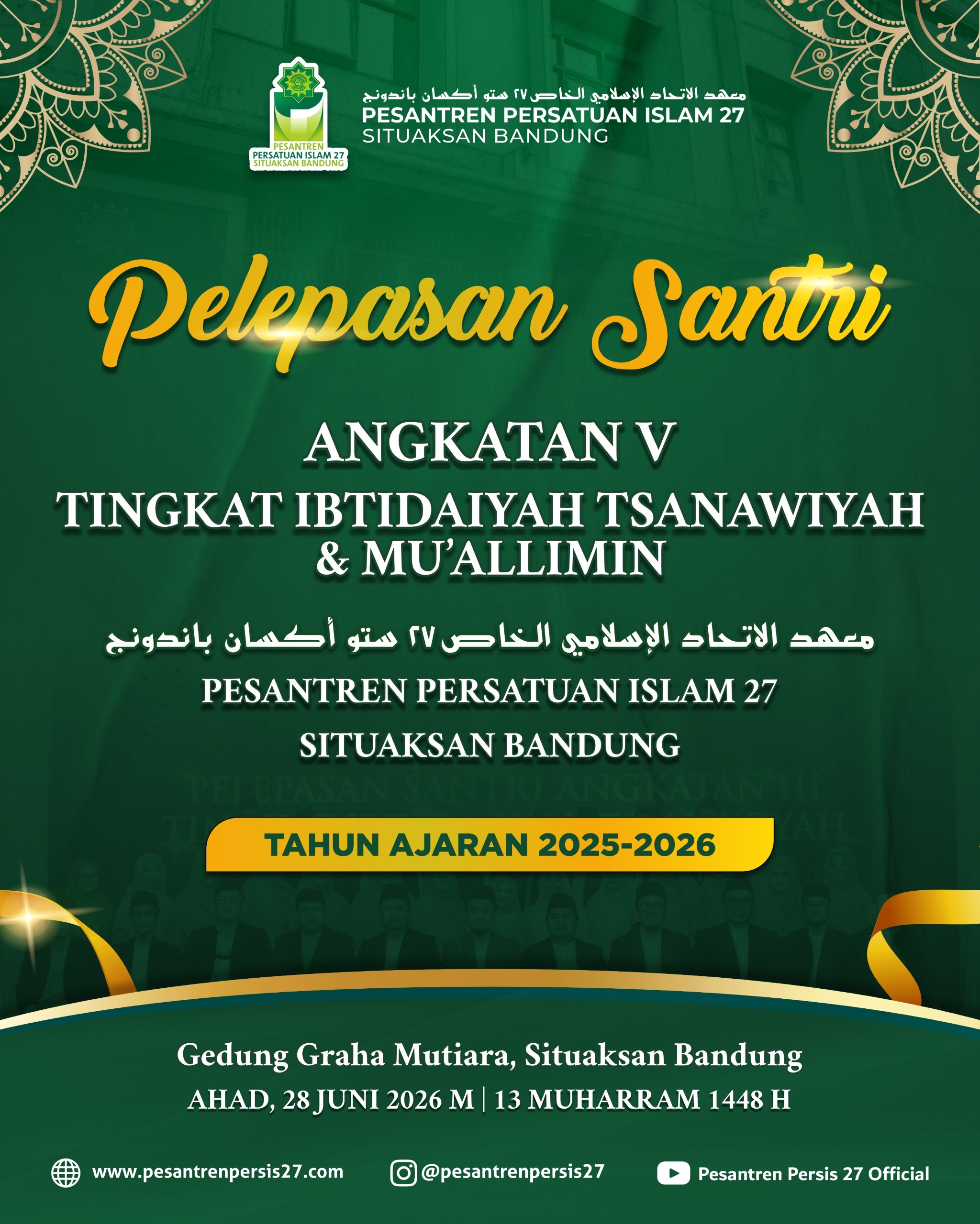 Pelepasan Santri Jenjang Ibtidaiyah, Tsanawiyah, dan Mu'allimin Tahun 2026 Berlangsung Khidmat