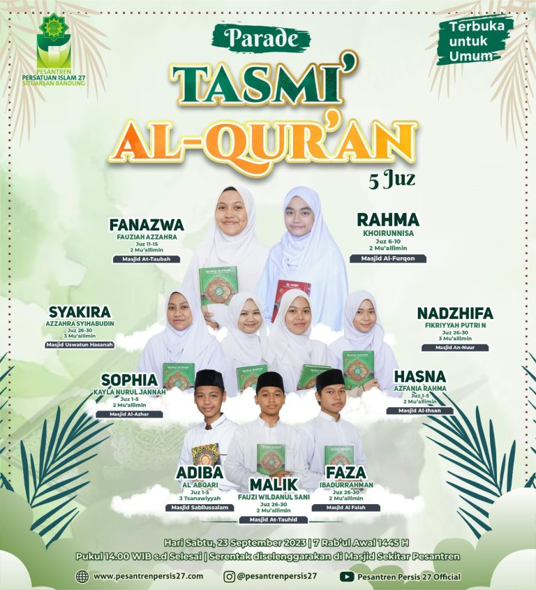 Parade Tasmi al-Quran 5 Juz Santri Pesantren Persis 27 Situaksan Bandung – September 2026