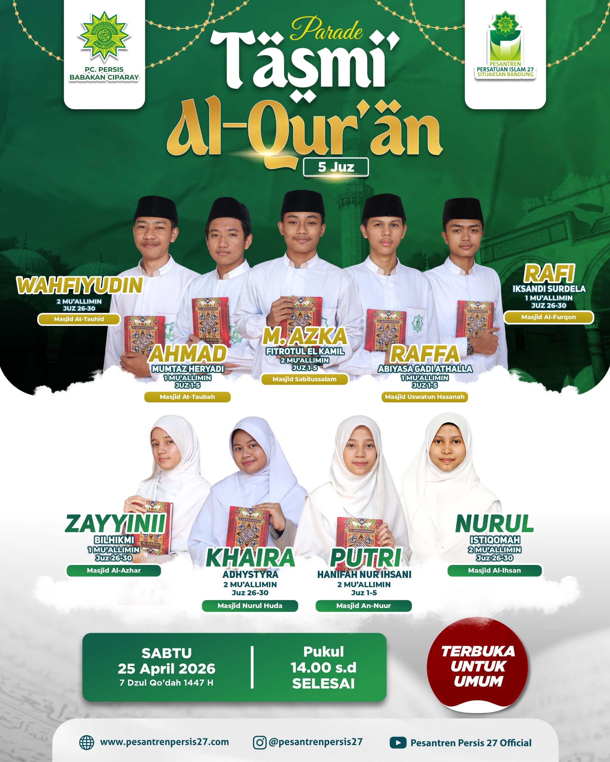 PARADE TASMI’ AL-QUR`AN 5 JUZ (26-30) – APRIL 2026