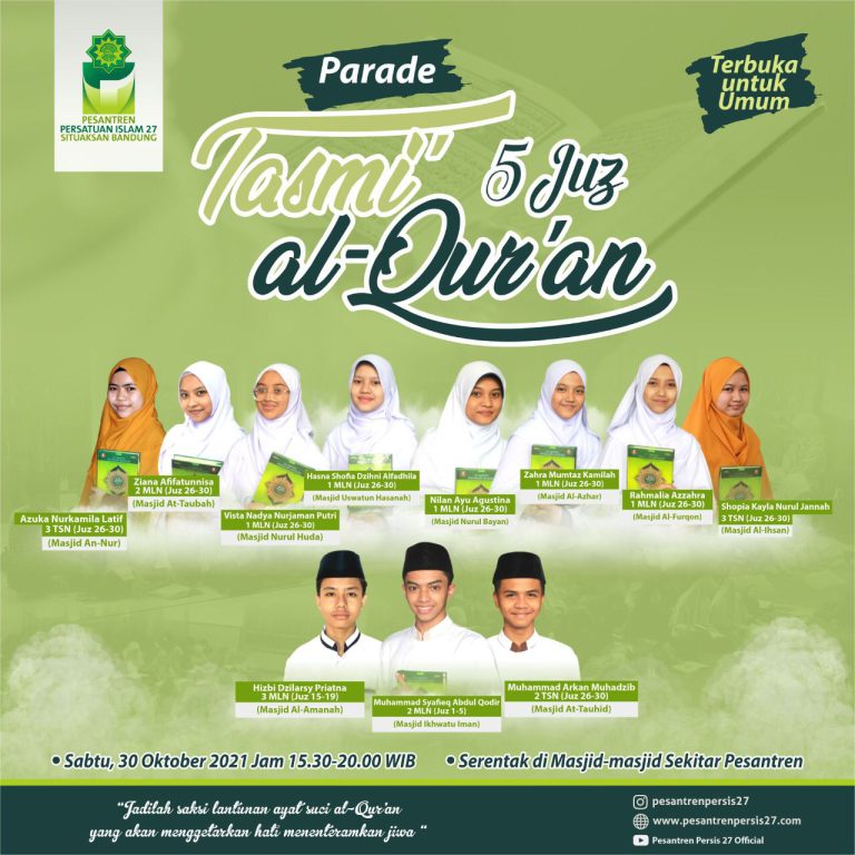 PARADE TASMI’ AL-QUR`AN 5 JUZ (26-30) – OKTOBER 2021